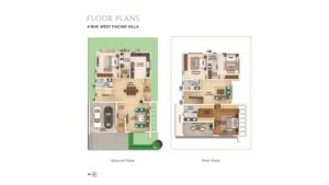 Adarsh Welkin Park Villa in Sarjapur Road, Bangalore floor plan 4 Bhk West facing villa