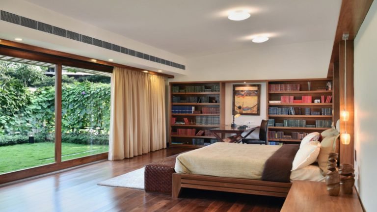 Total Environment - In That Quiet Earth Villa in Bangalore in Bangalore- Easy access to your private garden from Master Bedroom