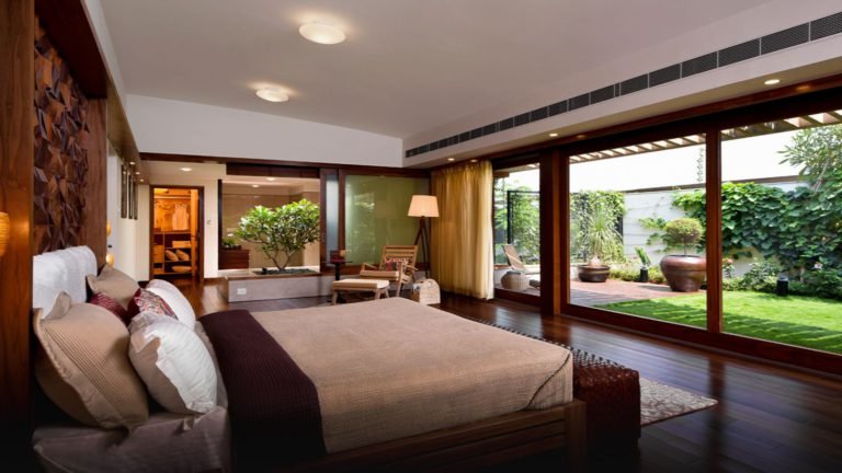 Total Environment - In That Quiet Earth Villa in Bangalore- Garden view from master bedroom