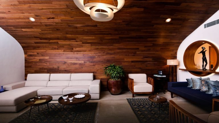 Total Environment - In That Quiet Earth Villa in Bangalore- Vaulted ceiling & handcrafted interiors