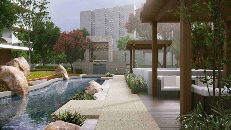 Mahindra-Luminare-Open-to-sky-community-sitting-area