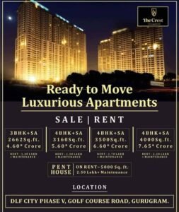 4BHK Ultra Luxury Apartments in DLF CREST GURGAON 1 Dlf crest 4bhk apartment Gurgaon