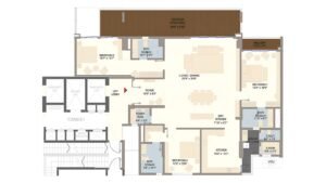 Divyasree 77 degree Apartment in Bangalore Floor Plan 2 3.5 Bhk