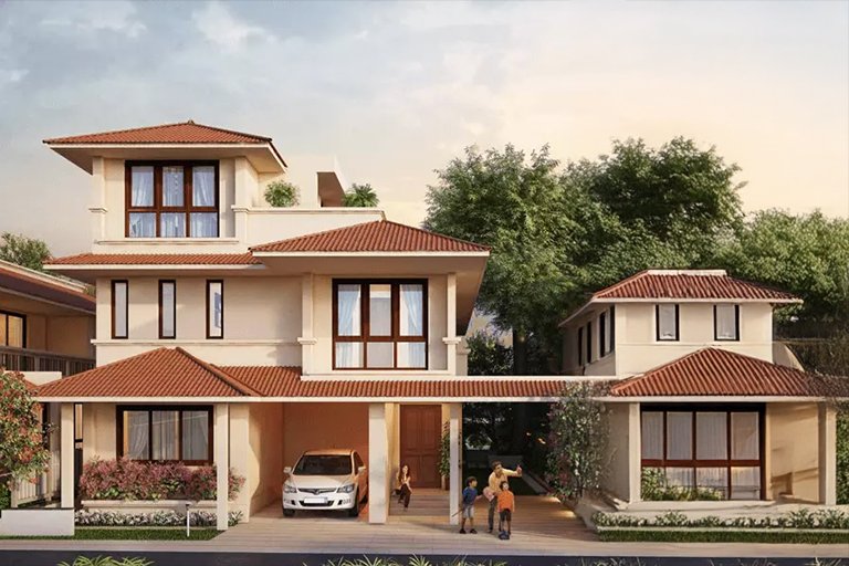 Adarsh Tranqville villa in North Bangalore villa elevation