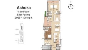 Artisane Forest Breeze Apartment in South Bangalore Floor Plan Ashoka 4 bedroom East Facing