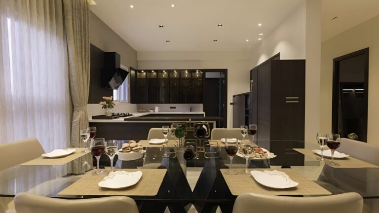 Artisane Forest Breeze Apartment in South Bangalore dinning and kitchen area