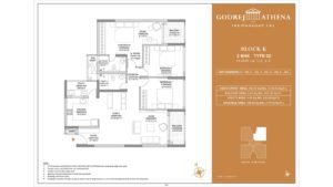 Godrej Athena apartment in indrangar bangalore Floor Plan Block K 3 Bhk Luxe Type 02 Floor G,1,2,3,4