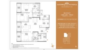 Godrej Athena apartment in indrangar bangalore Floor Plan Block P 3 Bhk Luxe Type 01 Floor G,1,2,3,4