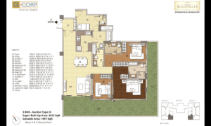 G-CORP-RESIDENCES-3-BHK-Garden-Floor-Plan
