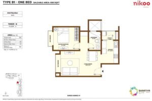 Nikoo-Homes-1-BHK-Floor-plan