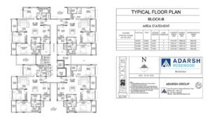 Adarsh Rosewood Apartment in Bangalore Floor Plan Block B