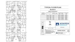 Adarsh Rosewood Apartment in Bangalore Floor Plan Block C
