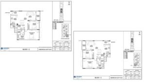 Adarsh Rosewood Apartment in Bangalore Floor Plan Block C unit 001-401 & 002-402