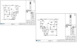 Adarsh Rosewood Apartment in Bangalore Floor Plan Block D unit 005-405 & 006-406