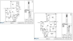 Adarsh Rosewood Apartment in Bangalore Floor Plan Block D unit 105-305 & 106-306