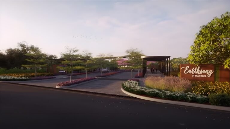 Earthsong by manyata plots in devanhalli bangalore entrance gate