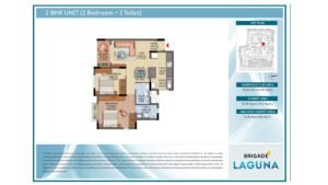 Brigade Laguna Apartment in Hebbal North Bangalore Floor Plan 2 BHK + 2 T