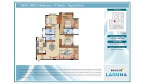 Brigade Laguna Apartment in Hebbal North Bangalore Floor Plan 3 BHK + 3 T
