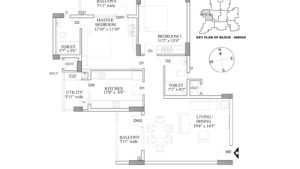 HM Indigo Apartment in JP Nagar Bangalore Floor Plan 2 Bhk 1331 sq.ft