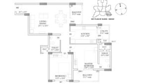 HM Indigo Apartment in JP Nagar Bangalore Floor Plan 2 Bhk 1377 sq.ft