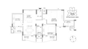 HM Indigo Apartment in JP Nagar Bangalore Floor Plan 2 Bhk 1466 sq.ft