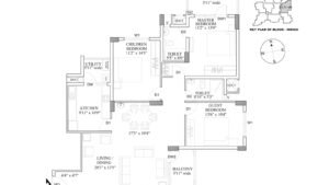 HM Indigo Apartment in JP Nagar Bangalore Floor Plan 3 Bhk 1719 sq.ft