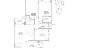 HM Indigo Apartment in JP Nagar Bangalore Floor Plan 3 Bhk 1780 sq.ft