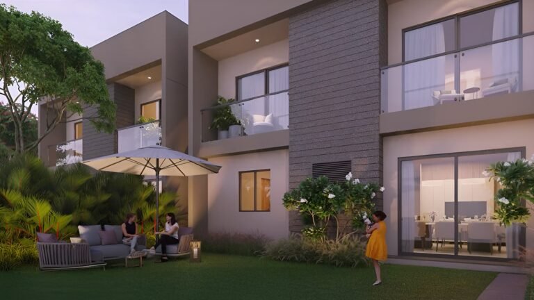 Riviera UNO Row Villa in Whitefield Bangalore kids play area and sitting area outside the villa 2