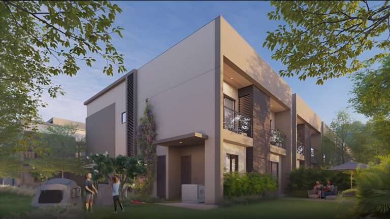 Riviera UNO Row Villa in Whitefield Bangalore kids play area and sitting area outside the villa