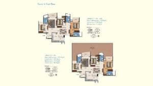 Sattva Aquavista Apartment in Bannerghatta Road Bangalore Floor Plan 3BHK + 3T 1978 sq.ft Level Tower A