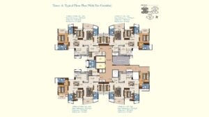 Sattva Aquavista Apartment in Bannerghatta Road Bangalore Floor Plan Tower A (With Fire Corridor) 3 BHK + 3T 2249 & 1978 sq.ft.