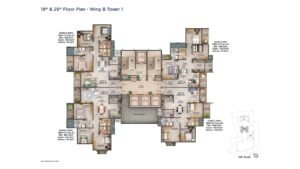 Sattva Forest Ridge Apartment in JP Nagar Bangalore 19 & 29 Floor Plan - Wing B Tower 1