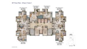 Sattva Forest Ridge Apartment in JP Nagar Bangalore 19 Floor Plan - Wing C Tower 1