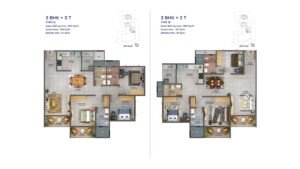 Sattva Forest Ridge Apartment in JP Nagar Bangalore Floor Plan Type 1A & Type 1B