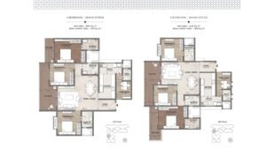 Vaswani Starlight Apartment in Whitefield Bangalore Floor Plan 3 BHK + Office Space 1300 sq.ft and 2090 sq.ft