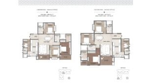 Vaswani Starlight Apartment in Whitefield Bangalore Floor Plan 3 BHK + Office Space 1316 sq.ft and 1317 sq.ft