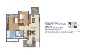 Silverglades The Melia Apartments In sector 35 Gurgaon 2BHK Floor Plan