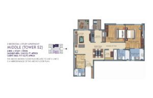 Silverglades The Melia Apartments In sector 35 Gurgaon 2BHK Floor Plan