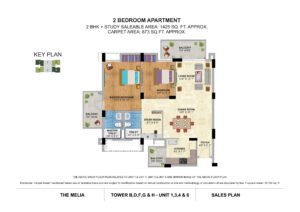 Silverglades The Melia Apartments In sector 35 Gurgaon 2BHK Floor Plan