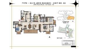 Prestige Southern Star Apartment in Akshayanagr, Bannerghatta Road Bangalore Floor Type - G3 4 BED Magnus - Unit No. 02 (18th Floor) Block - 02 Tower - 2