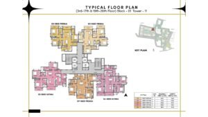 Prestige Southern Star Apartment in Akshayanagr, Bannerghatta Road Bangalore Typicl Floor Plan (3rd-17th & 19th-26th floor) Block-01 Tower- 11