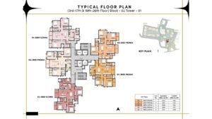 Prestige Southern Star Apartment in Akshayanagr, Bannerghatta Road Bangalore Typicl Floor Plan (3rd-17th & 19th-26th floor) Block-02 Tower- 01