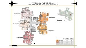 Prestige Southern Star Apartment in Akshayanagr, Bannerghatta Road Bangalore Typicl Floor Plan (3rd-17th & 19th-26th floor) Block-02 Tower- 14