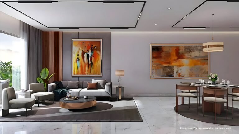 Purva Infinity Apartment in International Airport Road, Near Yelahanka , Bangalore living area