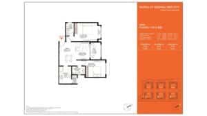 Barce at Godrej MSR City Apartment in North Bangalore floor plan 2 BHK 1st & 2nd floor 86