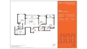 Barce at Godrej MSR City Apartment in North Bangalore floor plan 3 BHK 1st & 2nd floor. 82