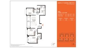 Barce at Godrej MSR City Apartment in North Bangalore floor plan 3 BHK 1st & 2nd floor. 94