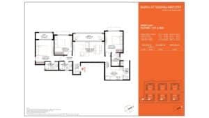 Barce at Godrej MSR City Apartment in North Bangalore floor plan 3 BHK Luxe 1st & 2nd floor