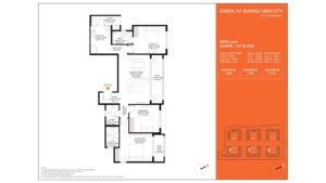Barce at Godrej MSR City Apartment in North Bangalore floor plan 3 BHK Luxe Floors 1 st & 2nd