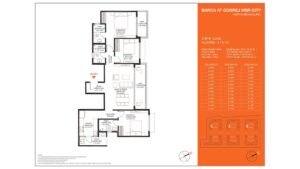 Barce at Godrej MSR City Apartment in North Bangalore floor plan Parcle A 3 BHK Luxe floor 3 to 15